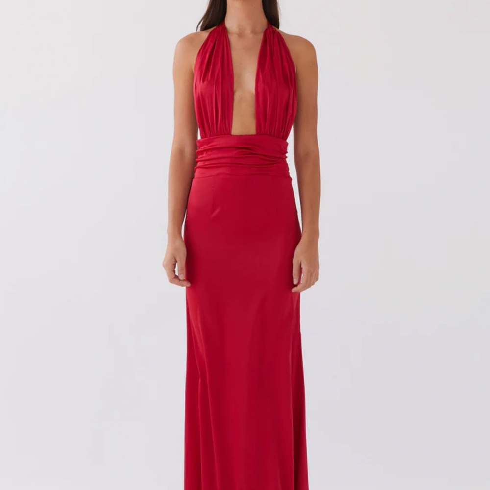 NWT Red Formal Halter Dress